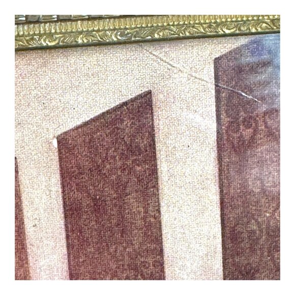 Vintage Metal Framed Velvet Back da Vinci The Last Supper Print 10 3/4” x 5 3/4” - Picture 4 of 10